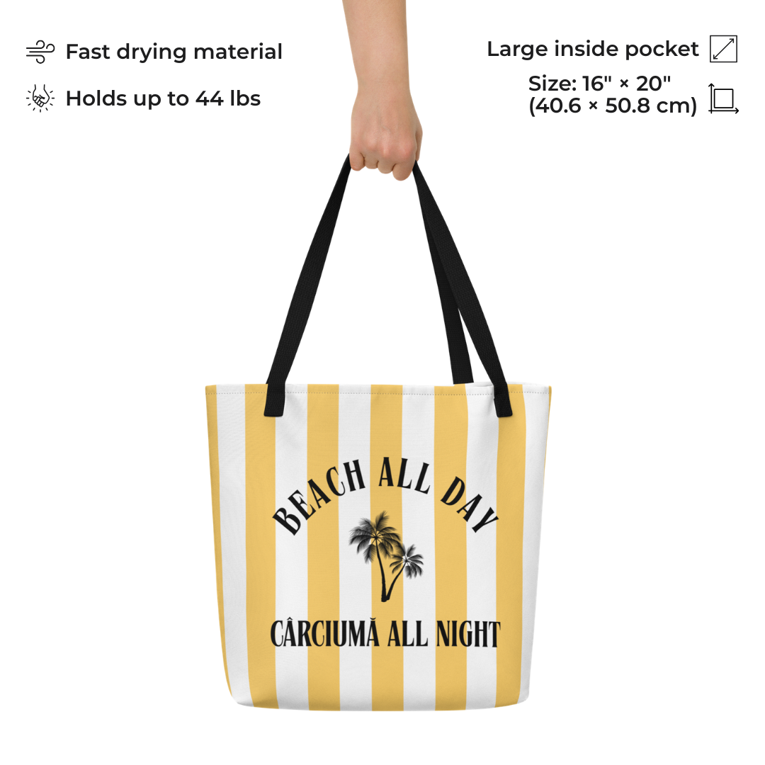 Romanian Beach All Day, Cârciumă All Night Tote Bag