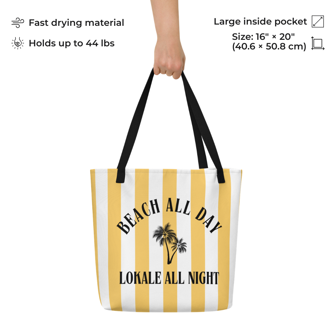 Albanian Beach All Day, Lokale All Night Tote Bag
