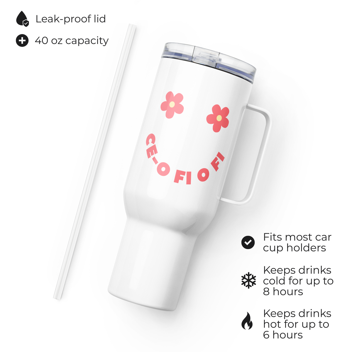 Ce-o Fi O Fi Smiley Face Romanian Tumbler