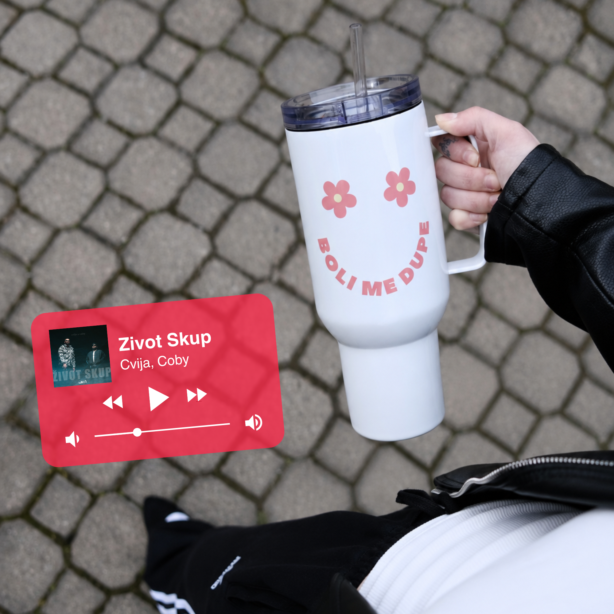 Boli Me Dupe Smiley Face Balkan Tumbler