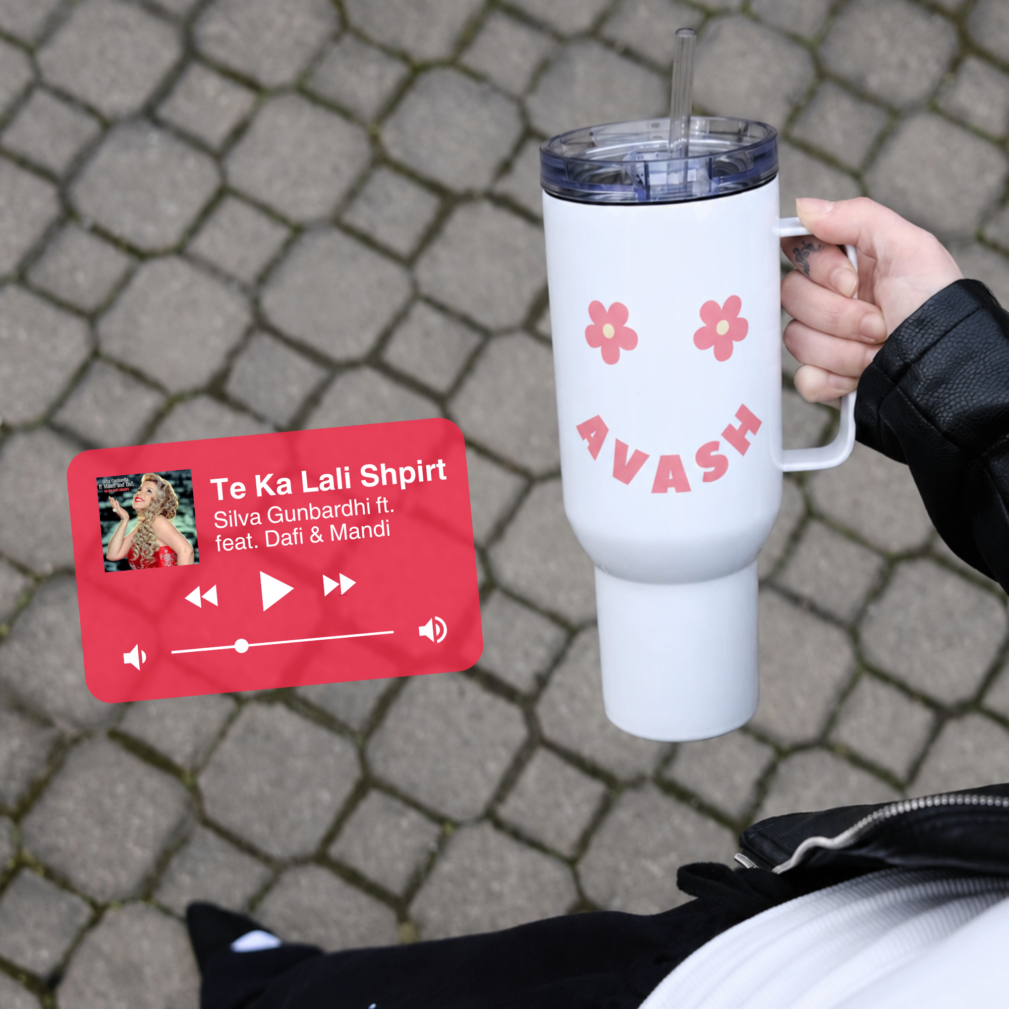 Avash Smiley Face Albanian Tumbler