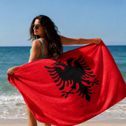Albanian Flag Beach Towel
