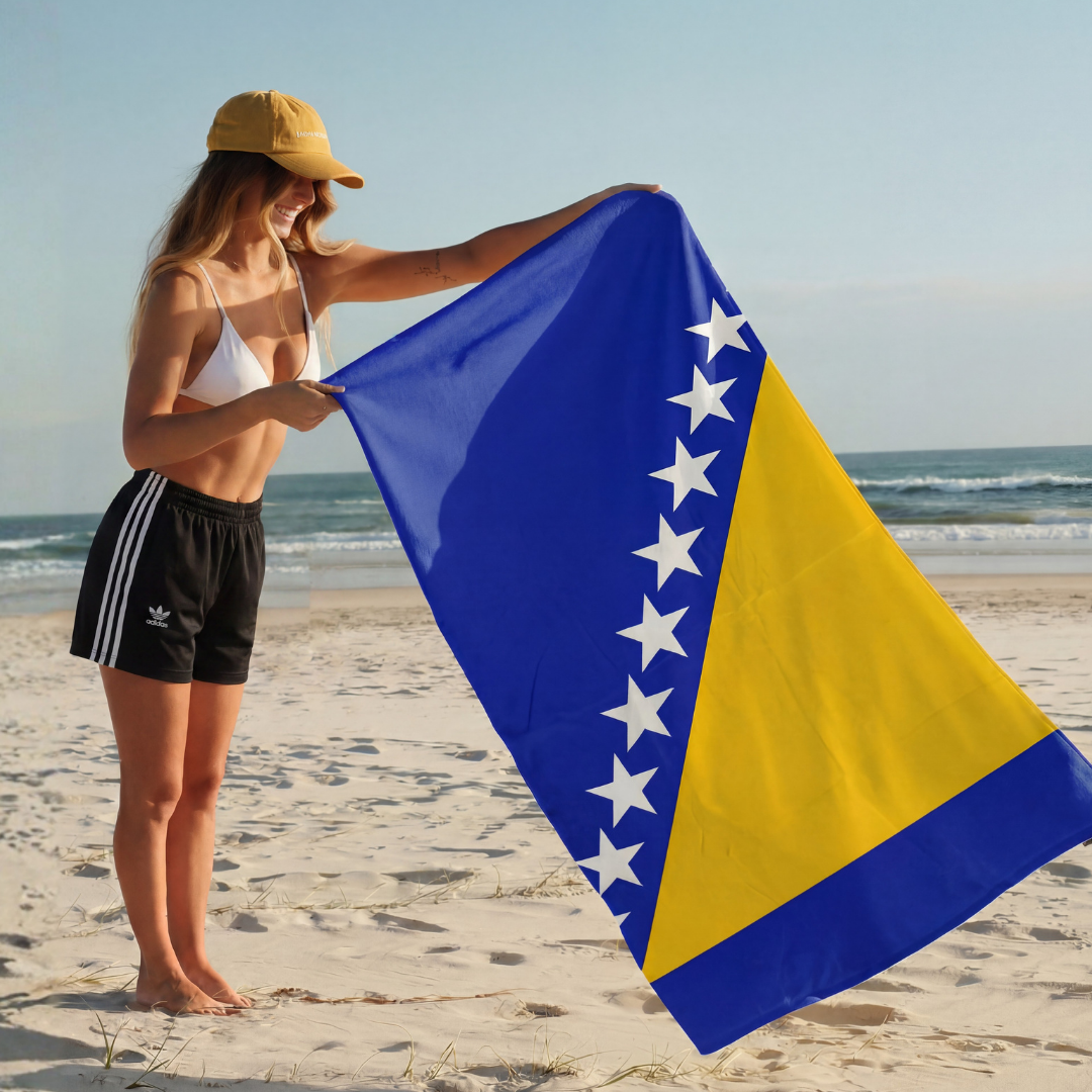 Bosnian Flag Beach Towel