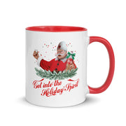 Albanian Christmas mug featuring Santa holding a bottle of raki – Balkanish design