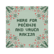 Balkan Christmas Pillow Case – Here for Pečenje and Vruća Rakija