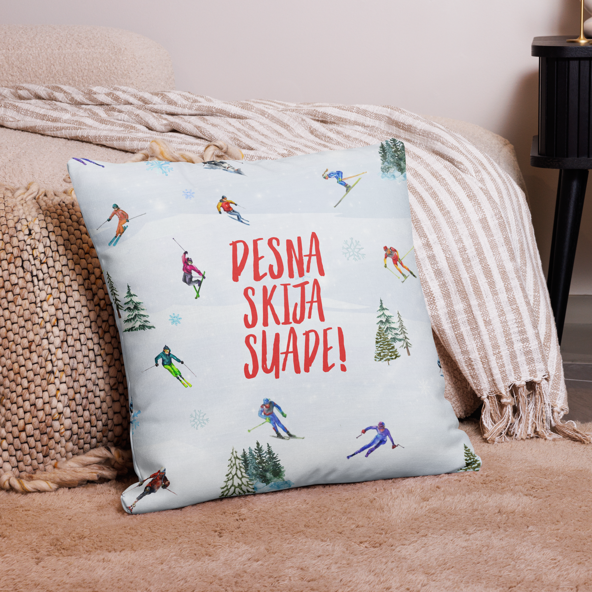 Bosnian Ski Lesson Pillow Case