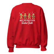 Turbo Folk gingerbread Christmas sweater with gingerbread musicians.