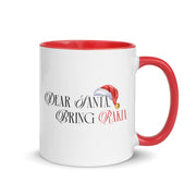White mug with “Dear Santa, Bring Rakia” — funny Bulgarian Christmas mug with Balkan humor