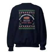 Bulgarian Christmas crewneck reading “Smells Like Печено Прасе,” festive roast theme, Balkanish design.