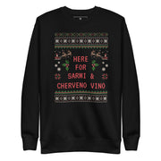 Funny Bulgarian Christmas sweater with text Here for Sarmi and Cherveno Vino – Balkanish design