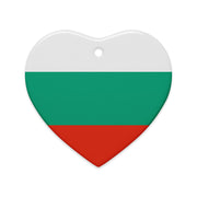 Heart-shaped Bulgarian flag Christmas ornament