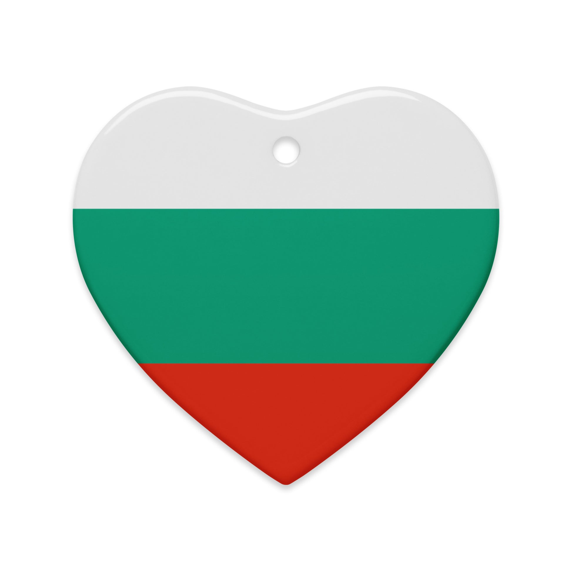 Heart-shaped Bulgarian flag Christmas ornament
