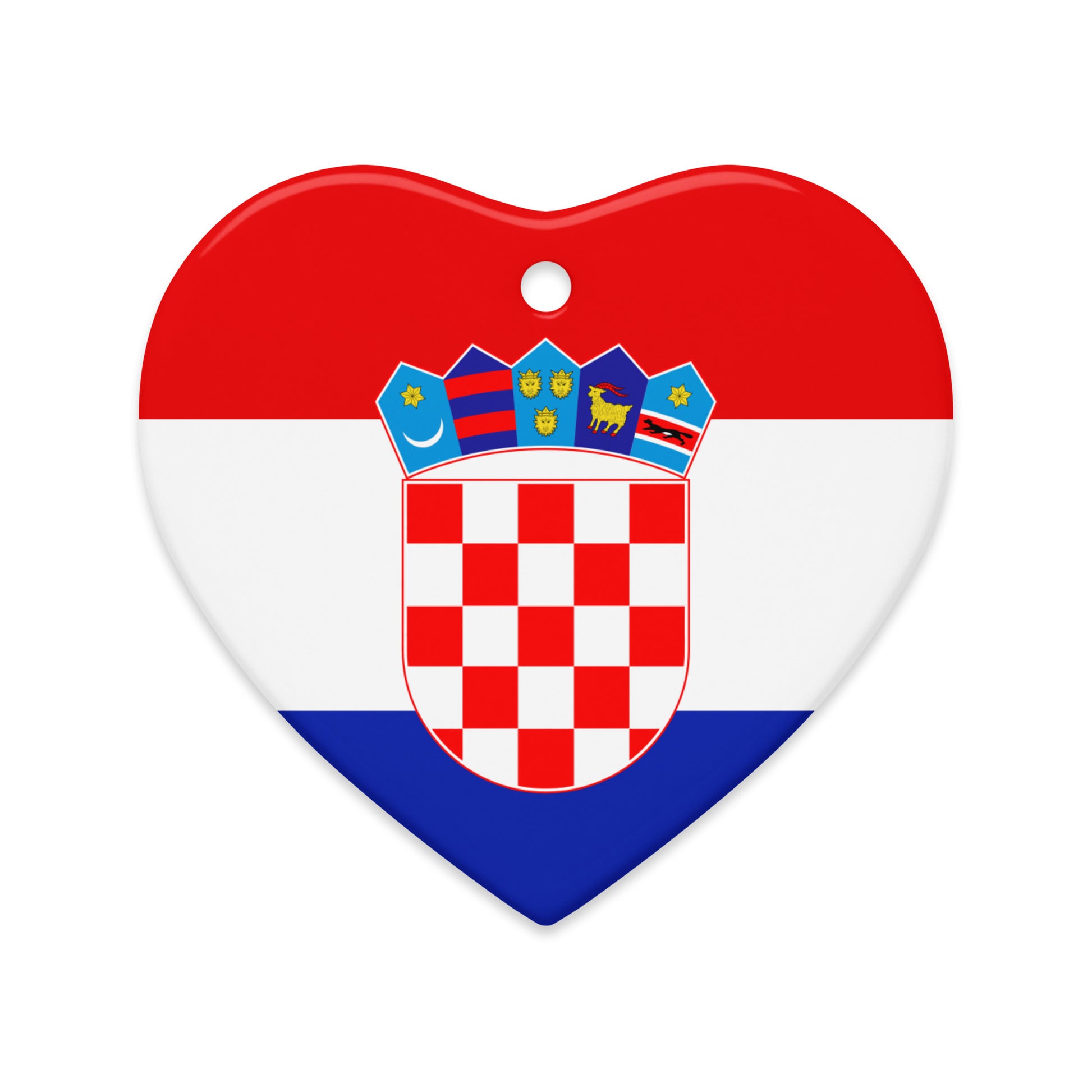 Heart-shaped Croatian flag Christmas ornament