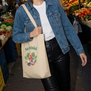 Croatian Na tržnici market tote bag with illustrated vegetables