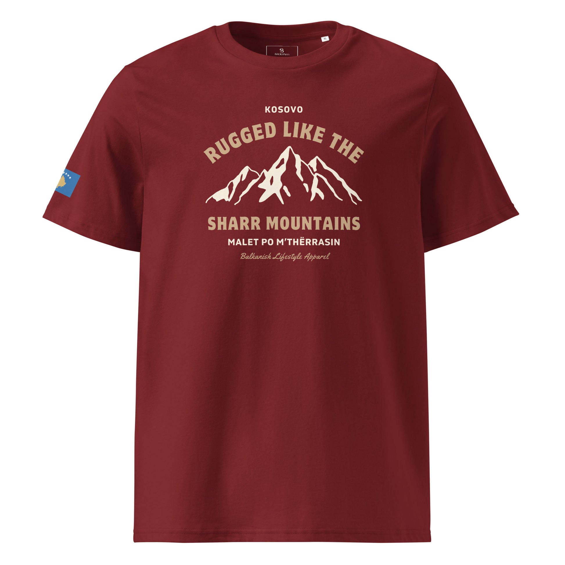 Kosovo Rugged Like the Sharr Mountains t-shirt featuring vintage mountain graphics inspired by the Sharr Mountains
