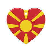 Heart-shaped Macedonian flag Christmas ornament