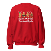 Narodna Muzika gingerbread Christmas sweater with gingerbread musicians.