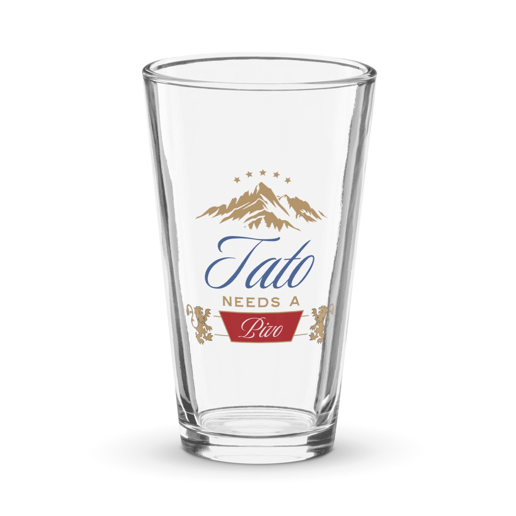 beer pint glass with tato needs a pivo macedonian dad design and mountain graphic