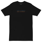 black shirt with made in romania text in romanian flag colors minimalist design