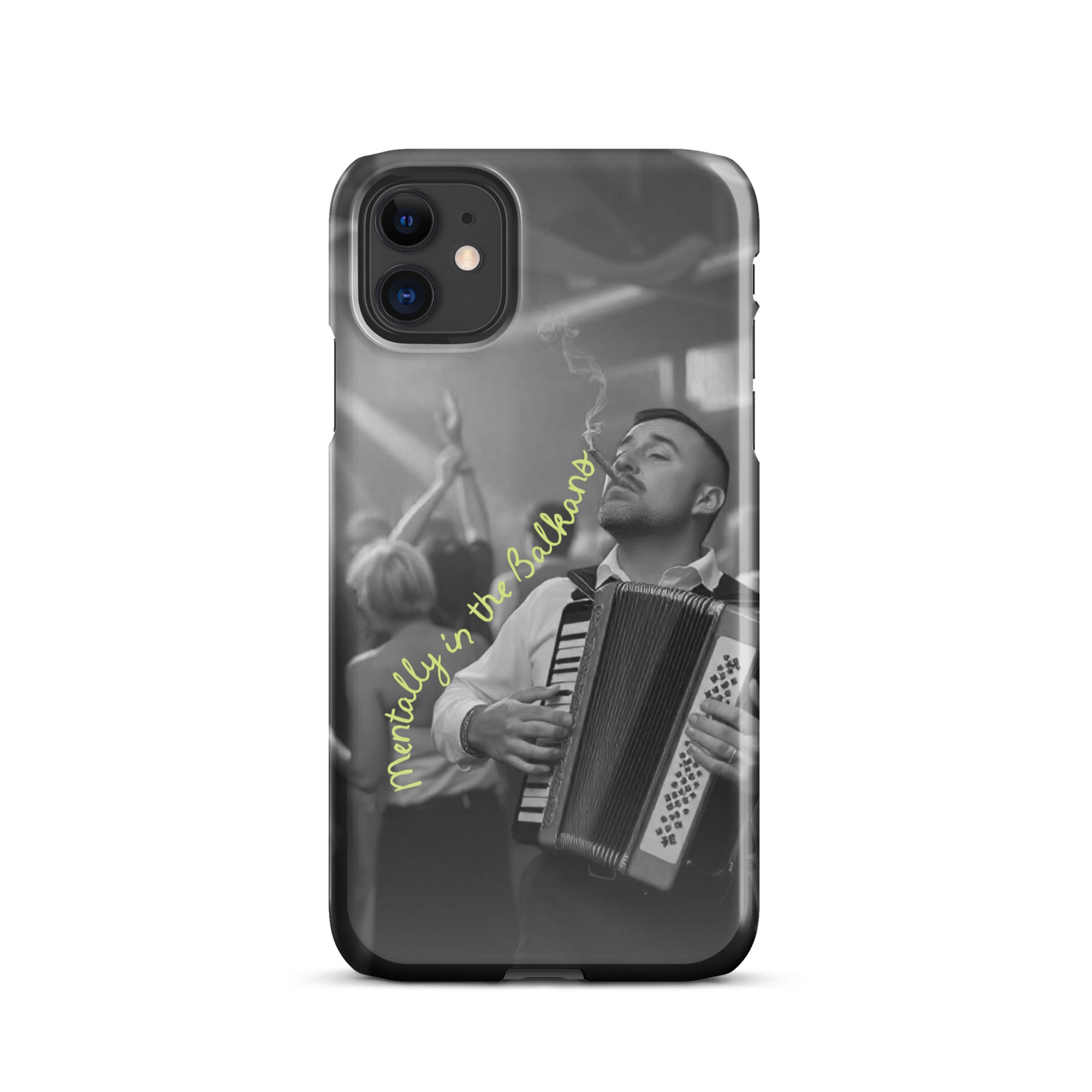 Mentally in the Balkans glossy phone case