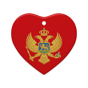 Heart-shaped Montenegrin flag Christmas ornament