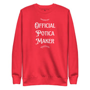 Red Christmas crewneck with “Official Potica Maker” text