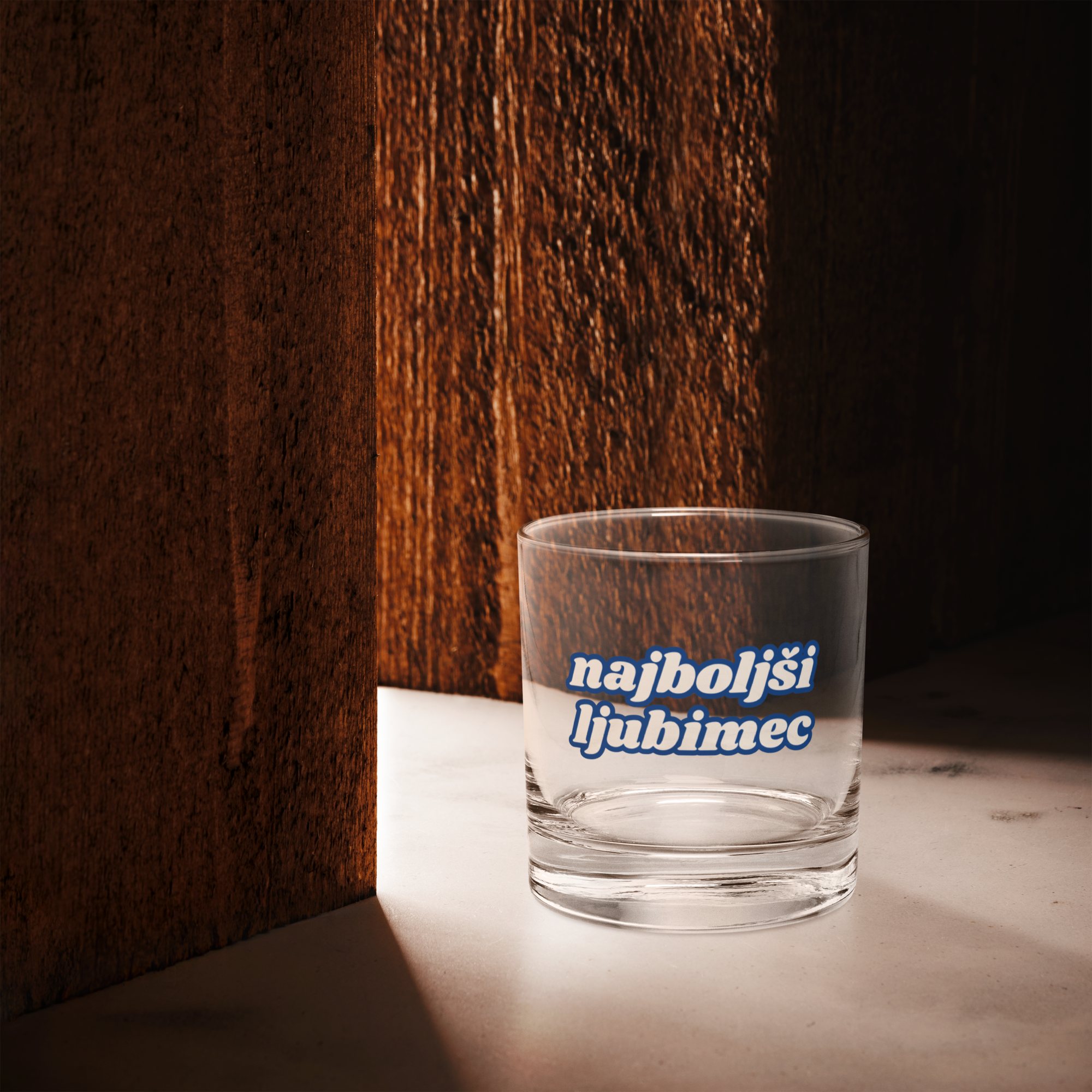 "Best Lover" Rocks Glass (Slovenian)