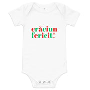 Romanian baby Christmas bodysuit with text Crăciun Fericit – Balkanish design