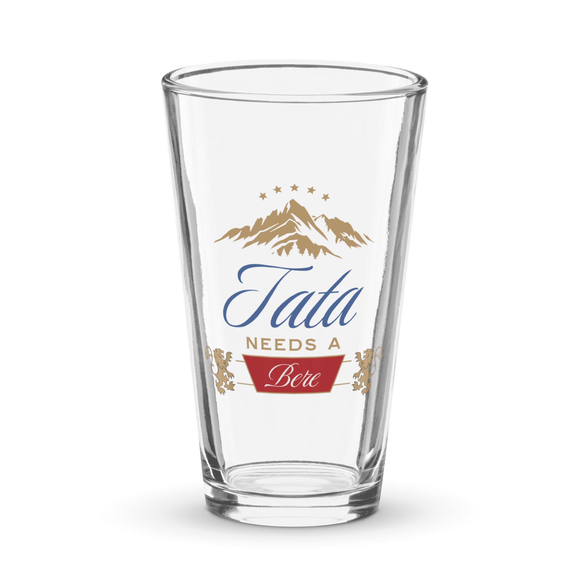 beer pint glass with tata needs a bere romanian dad design and mountain graphic