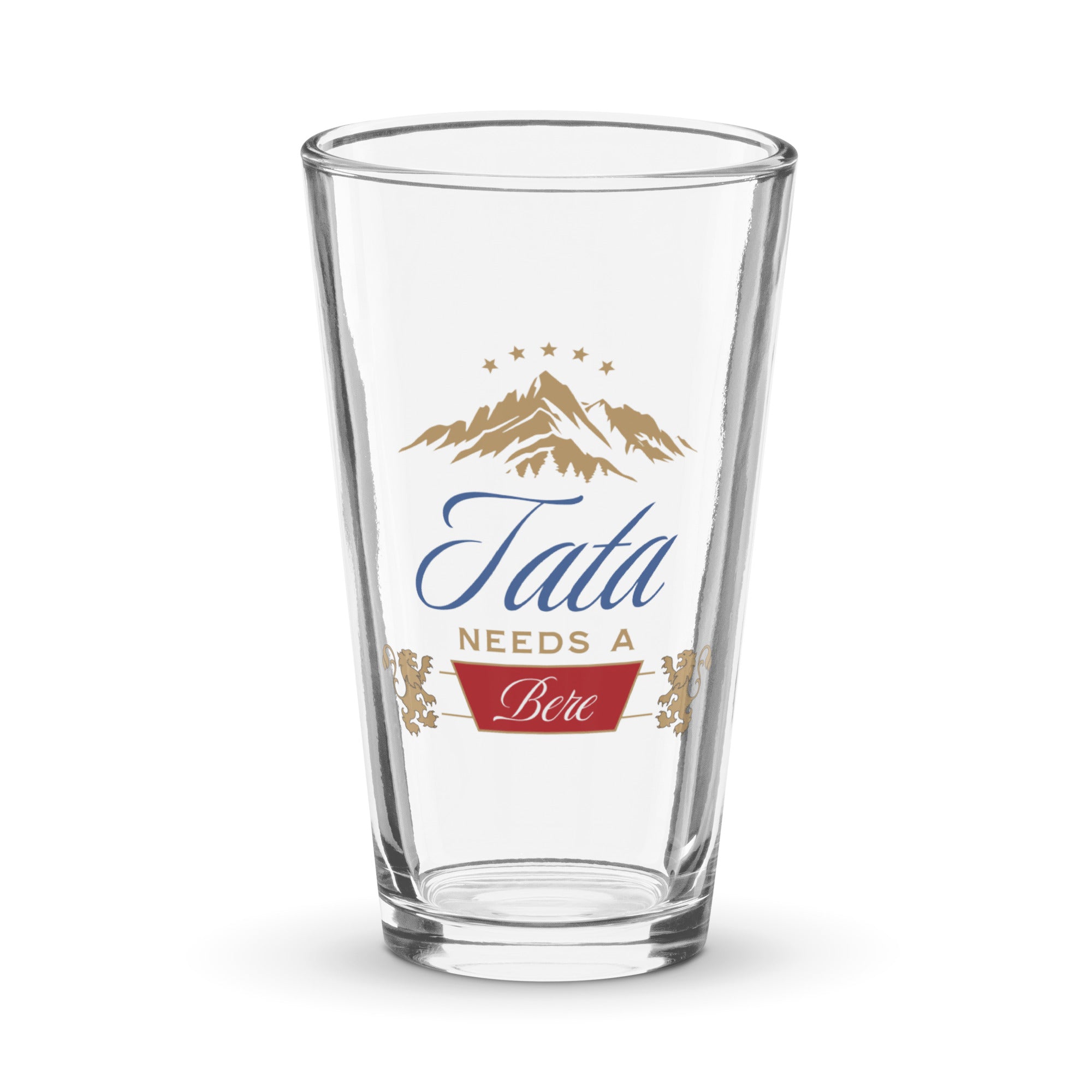 beer pint glass with tata needs a bere romanian dad design and mountain graphic