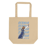 Serbian Baddie eco tote bag with Serbia pride graphic and woman illustration