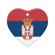 Heart-shaped Serbian flag Christmas ornament