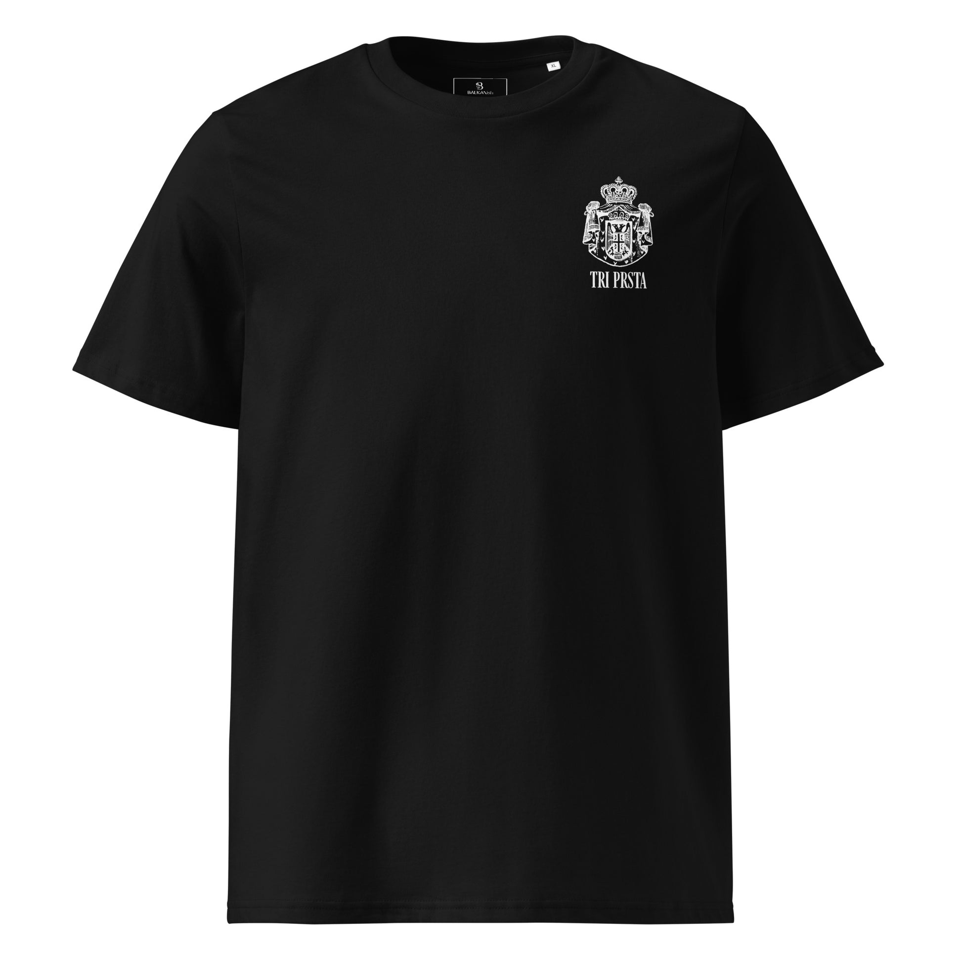 Serbian Tri Prsta men's t-shirt with Serbian coat of arms and Tri Prsta text