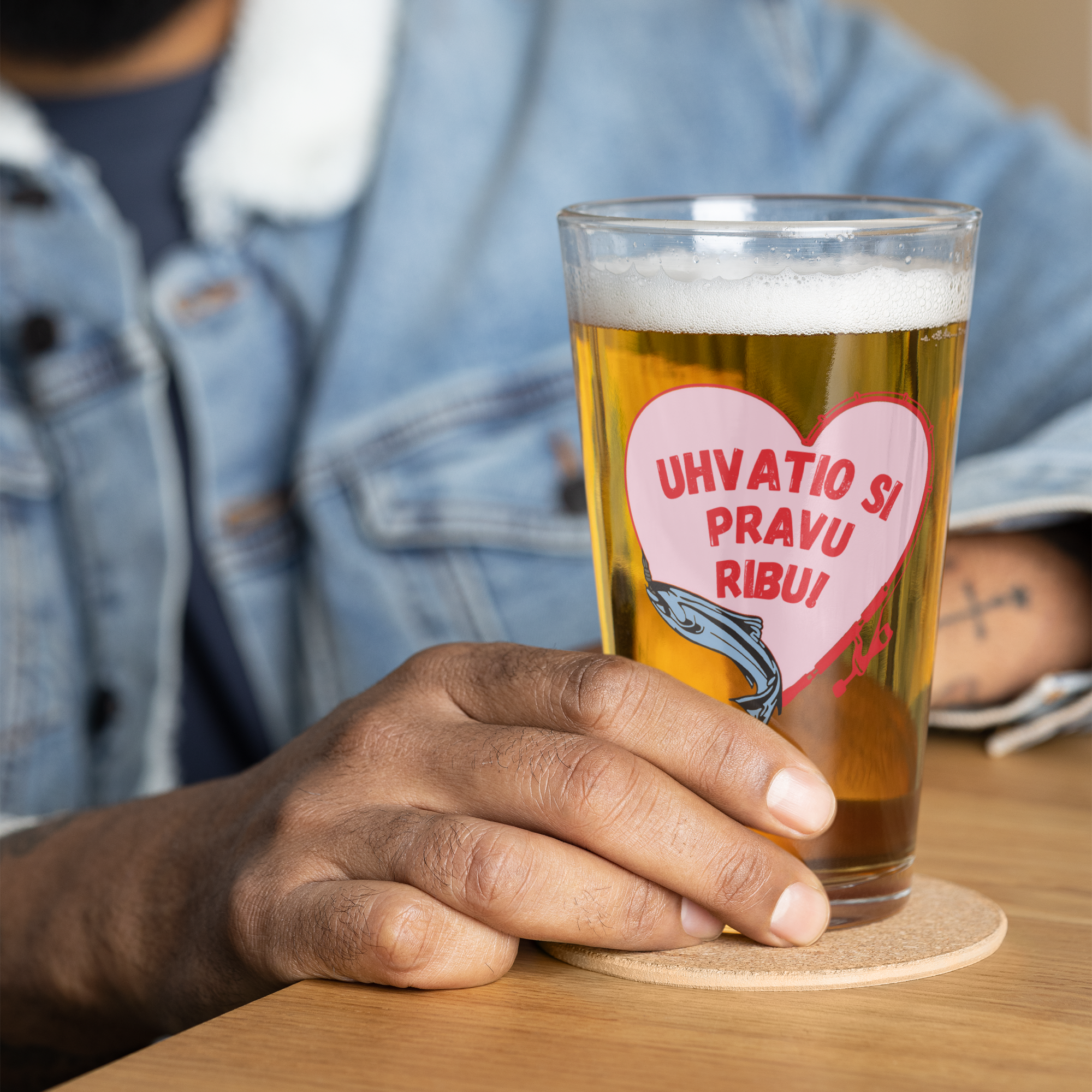 "Hooked on You" Pint Glass (Serbian)