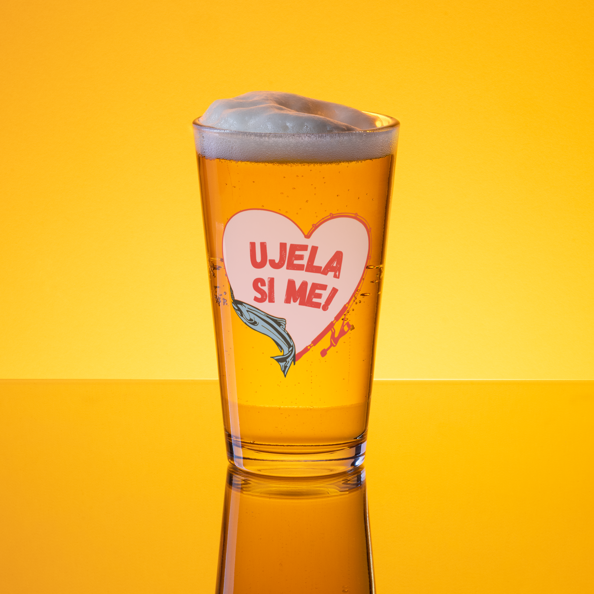 "Hooked on You" Pint Glass (Slovenian)