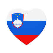 Heart-shaped Slovenian flag Christmas ornament