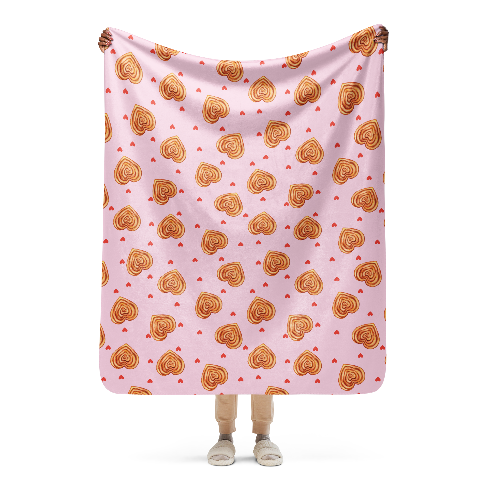 Heart-Shaped Burek Sherpa Blanket