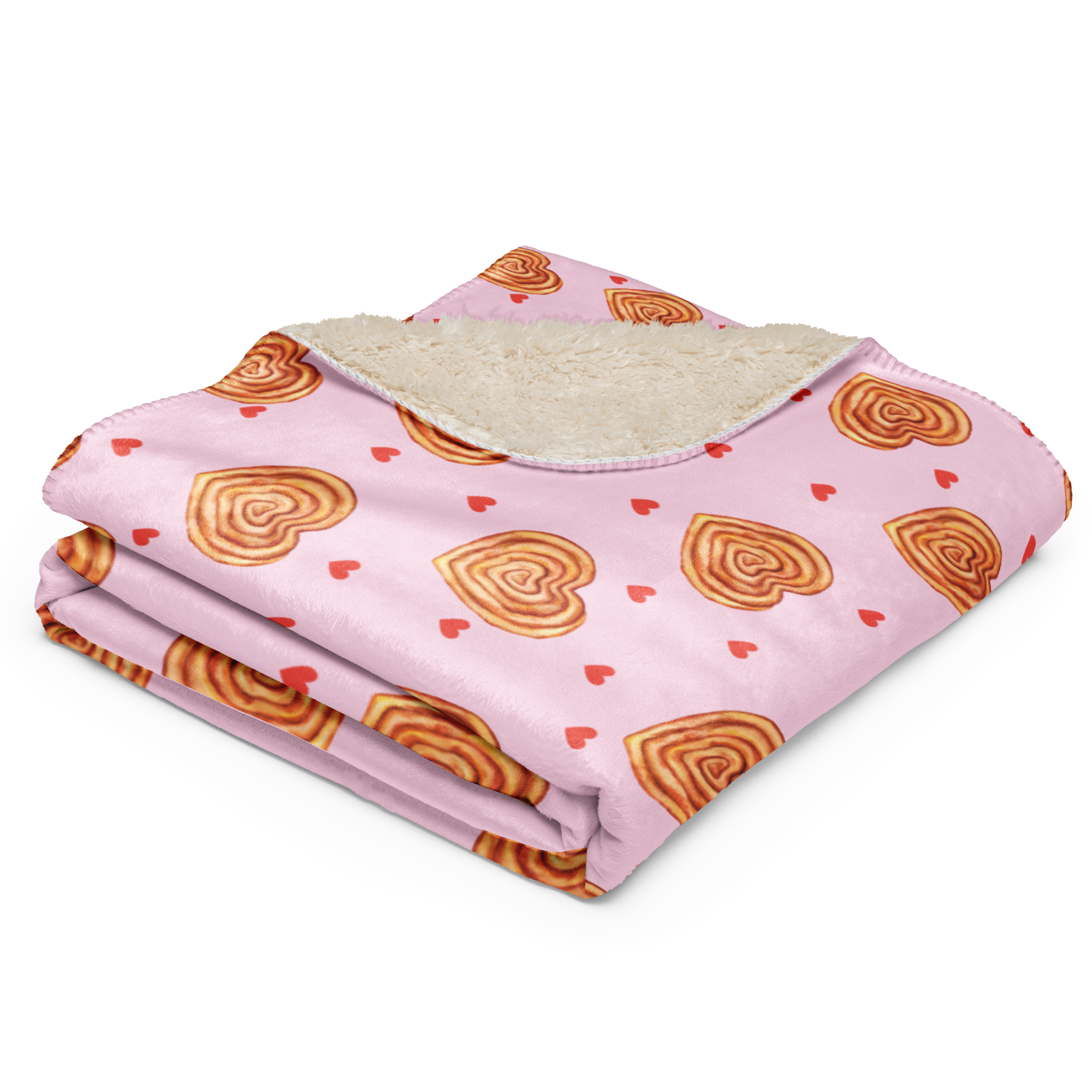 Heart-Shaped Burek Sherpa Blanket