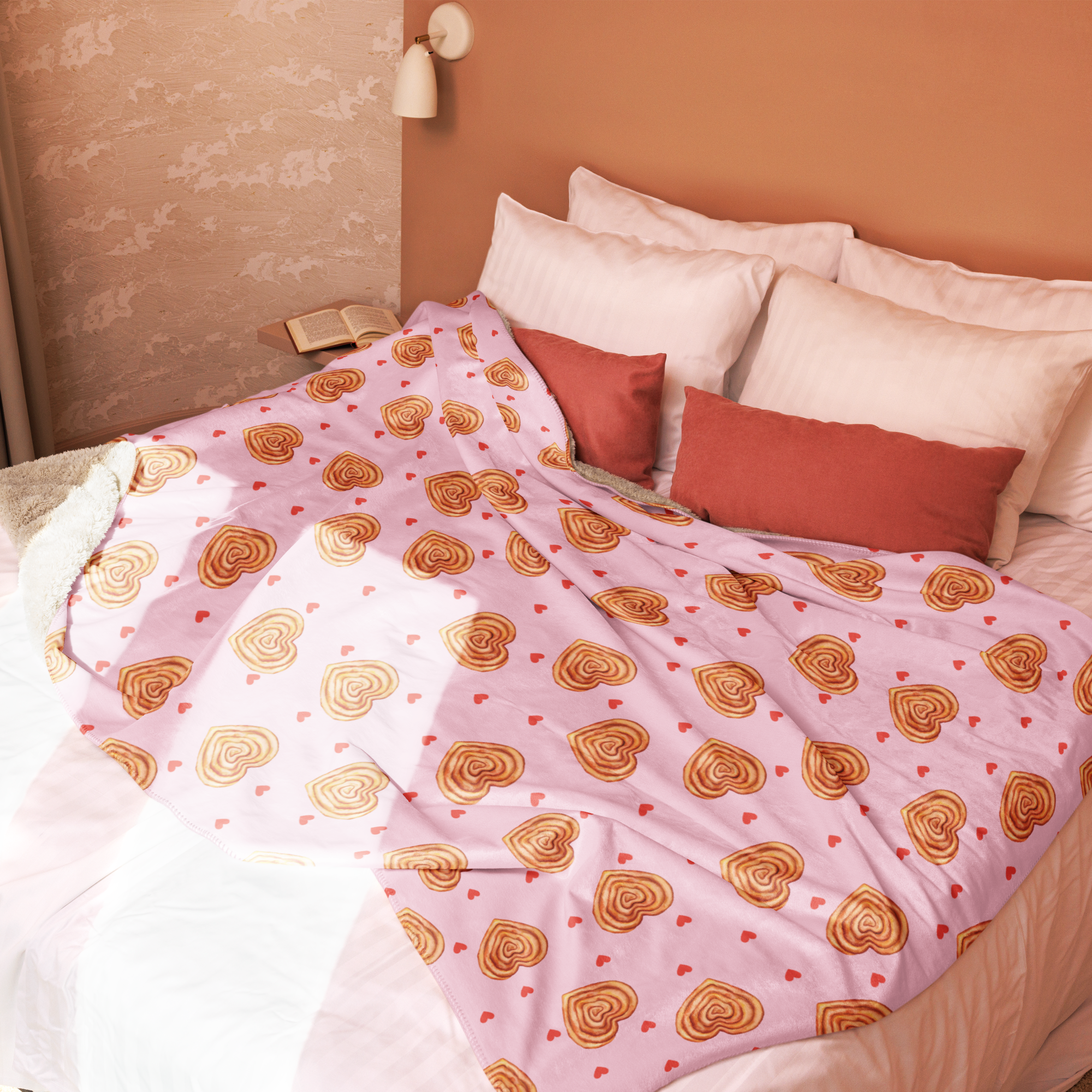 Heart-Shaped Burek Sherpa Blanket