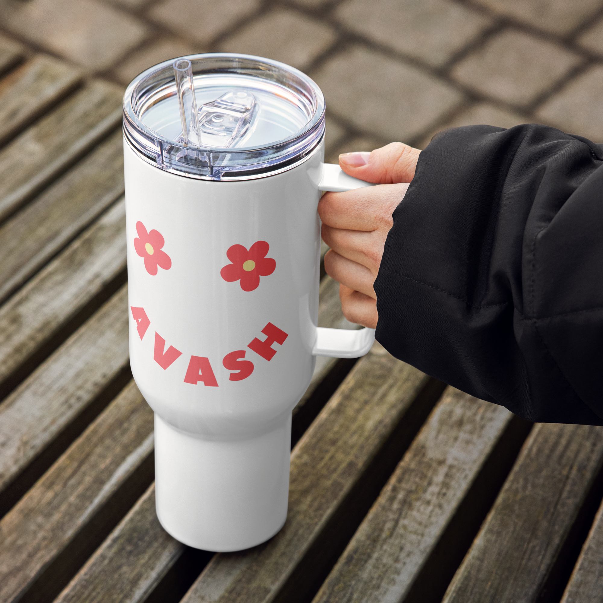 Avash Smiley Face Albanian Tumbler
