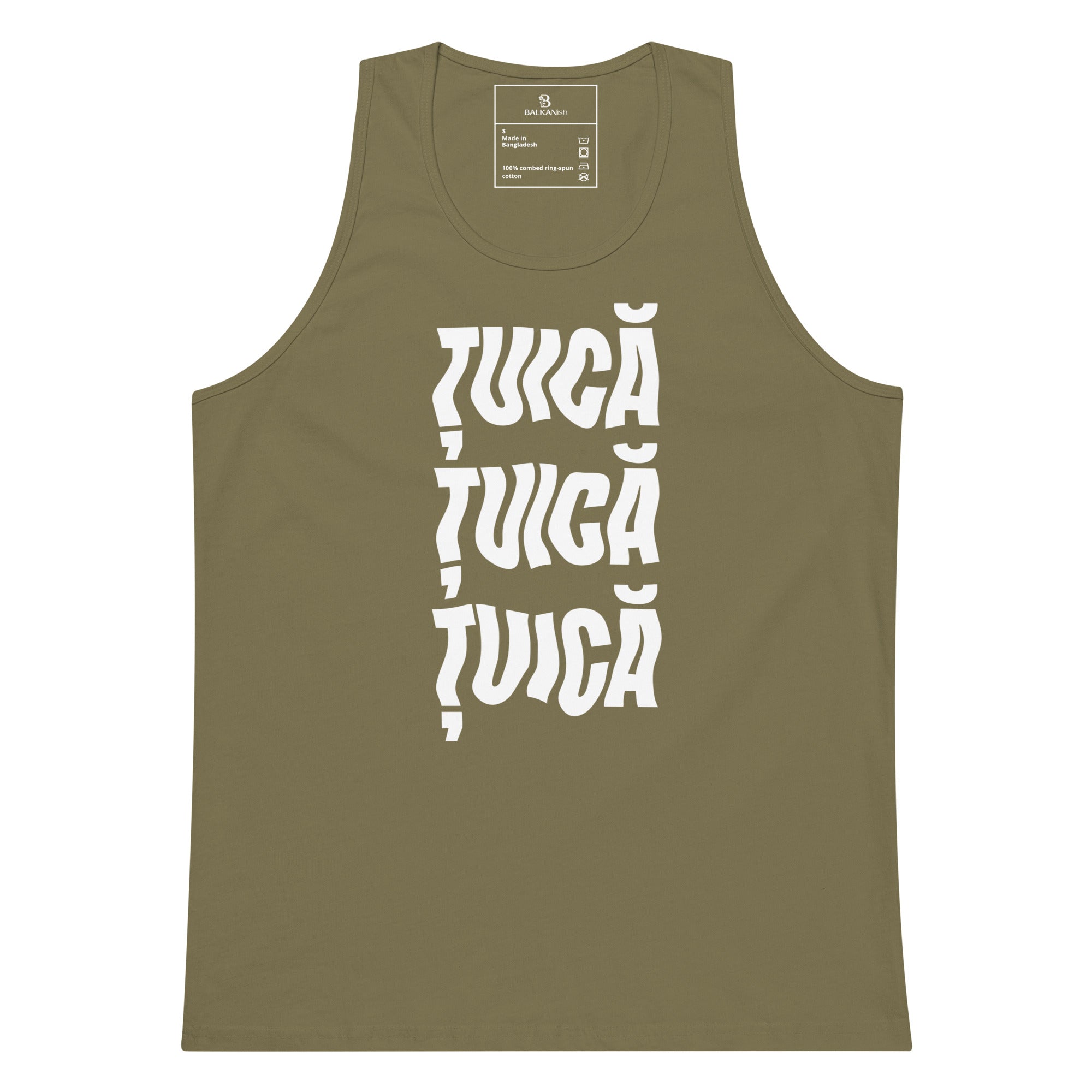 Țuică men’s tank top inspired by the traditional Romanian spirit