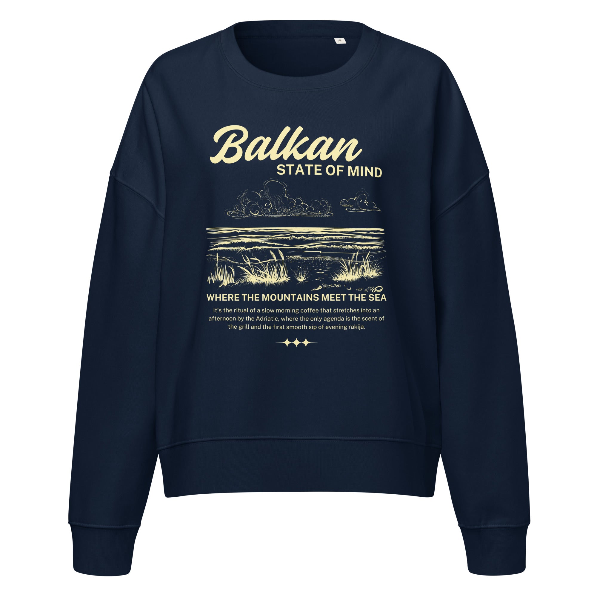 Balkan State of Mind women’s crewneck sweatshirt with vintage Balkan pride design